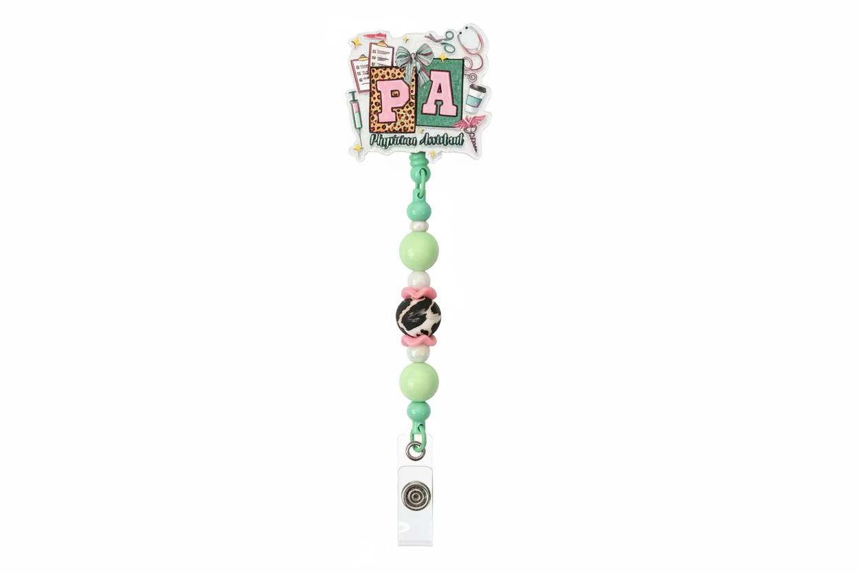 Physicians Assistant Beaded Badge Reel