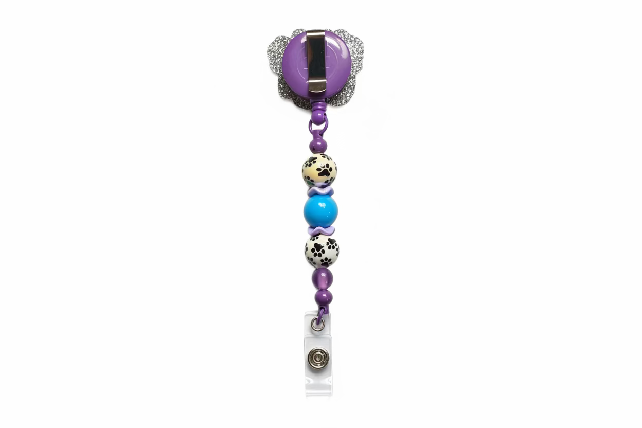 Veterinary Technician Beaded Badge Reel