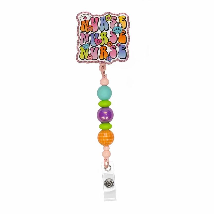 Nurse Inspired Beaded Badge Reels