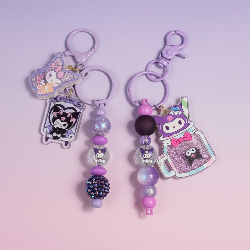 Kuromi Inspired Keychains